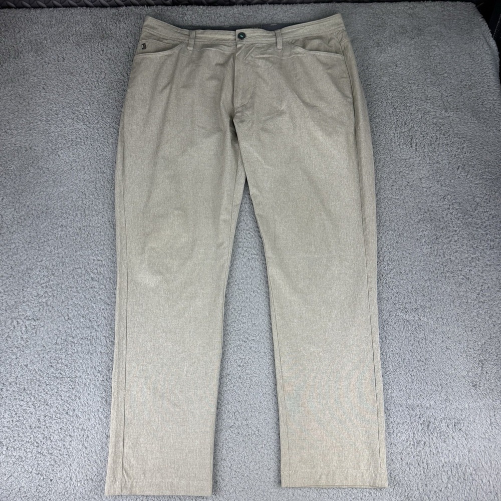 Linksoul Mens Pants 36s Ashworth Gray Golf Chino Casual Athletic Preppy‎ (38x30)